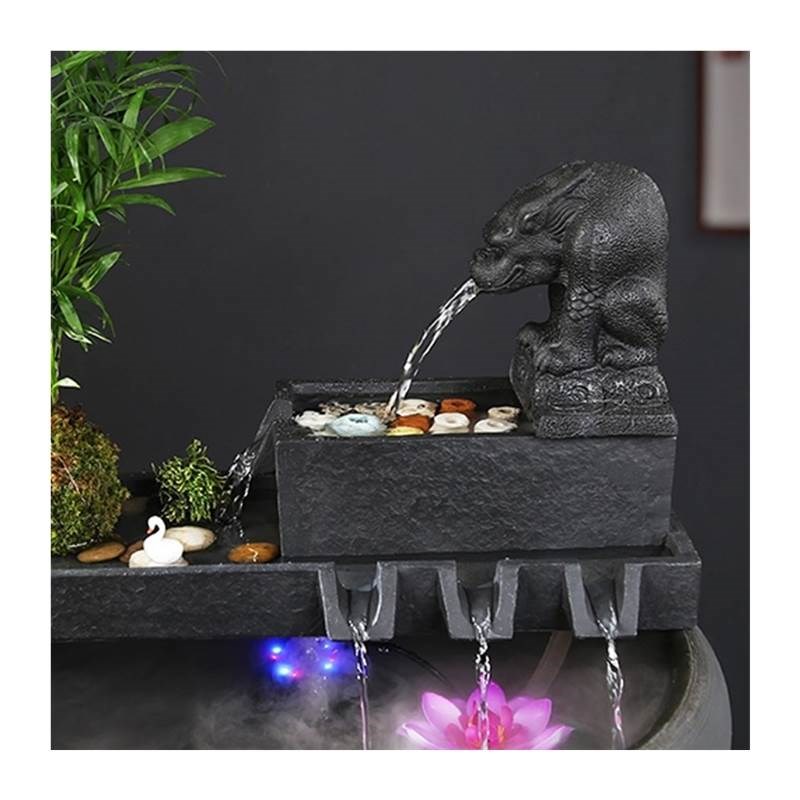 新款石鱼缸造景流水器循环系统过滤增氧古法养鱼陶瓷假山装饰配件