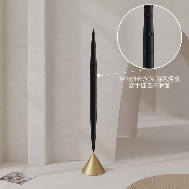 简约北欧风卧室挂衣架落地杆高级金属转角衣帽架艺术床边ins创意