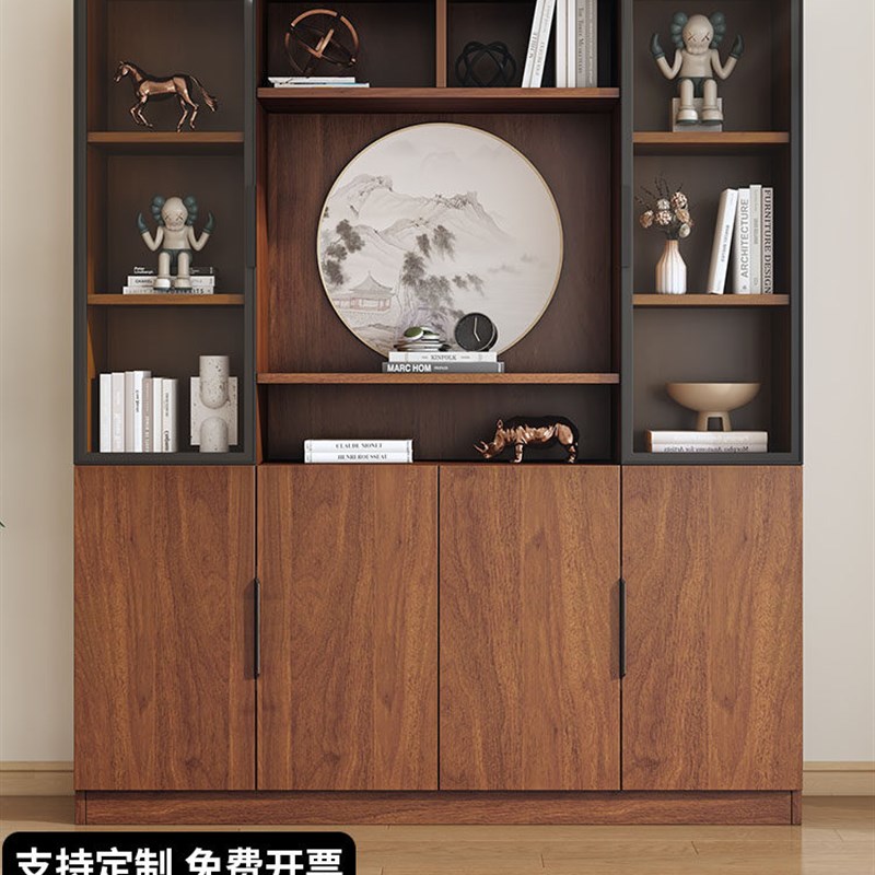 文件柜书柜书架组合储物柜书橱书柜一体靠墙落地带门书架展示柜子