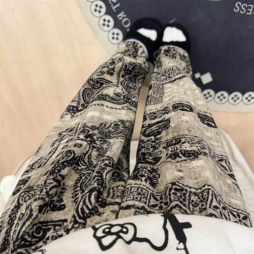 睡裤家居裤女长裤单独睡裤可外穿遛弯裤棉绸裤子小个子宽松凉凉裤