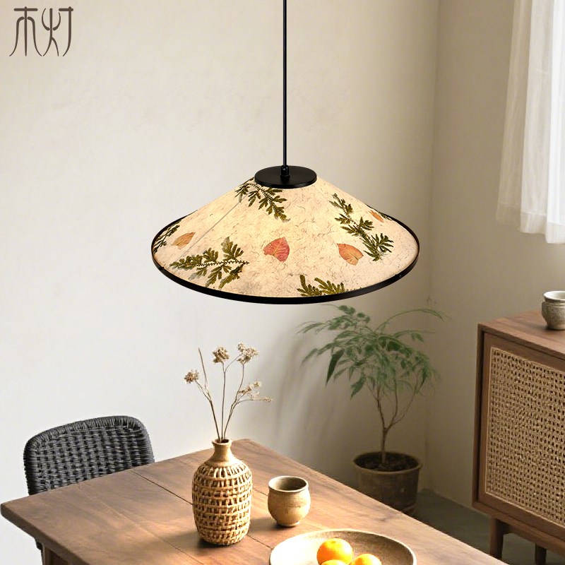 餐厅吊灯东南亚南洋田园风设计师艺术宣纸宋式美学餐桌书房摇臂灯