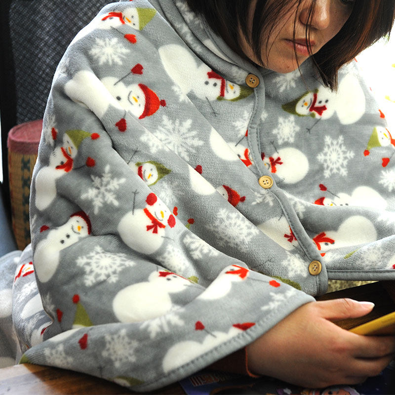 加厚披肩披风毯子冬季毛毯办公室午睡午觉被子教室用小学生儿童披