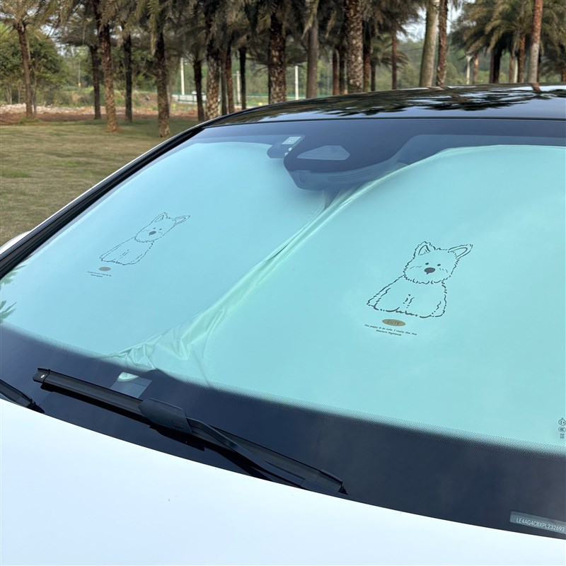 汽车遮阳前挡防晒隔热遮阳挡可爱印花车罩前挡风玻璃车载遮阳帘
