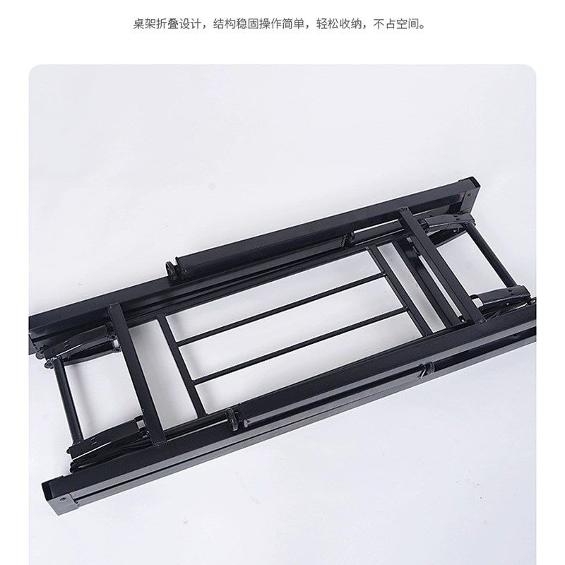 折叠桌腿支架活动长条桌家用新型可调节款单双层弹簧铁艺餐桌台架
