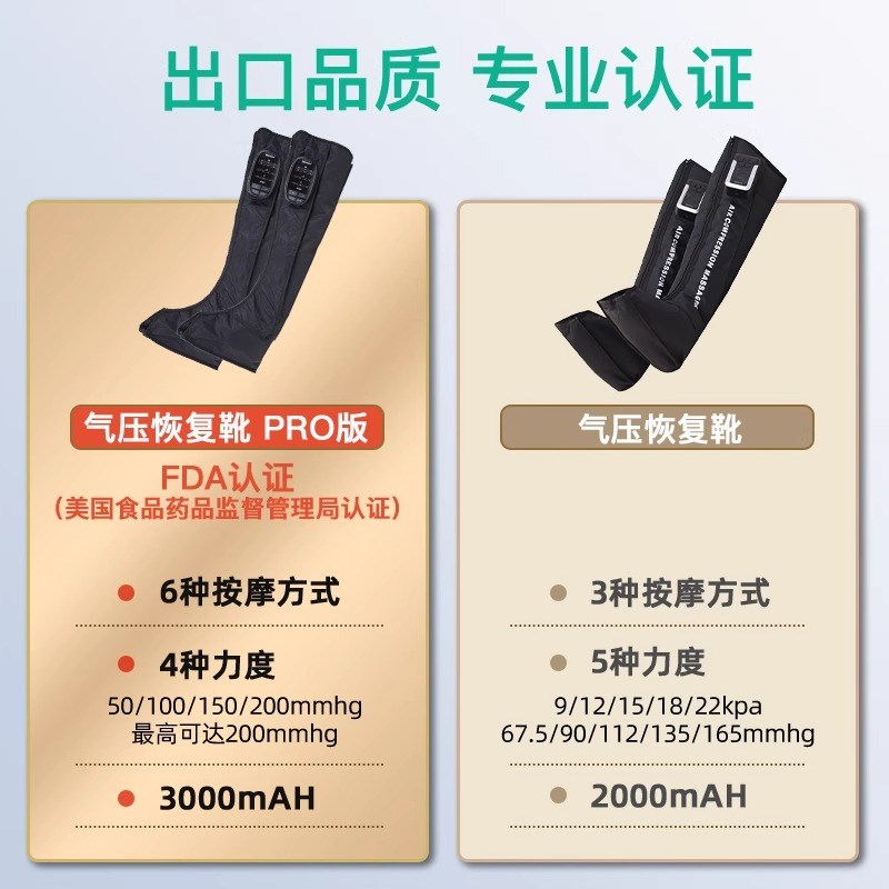充电式空气压力波腿部按摩器全自动揉捏脚部家用老人理疗包裹智能