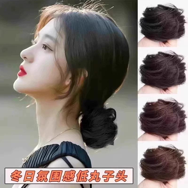 【下单立减50】低扎丸子头假发女真发发圈汉服古风发包懒人PX-3