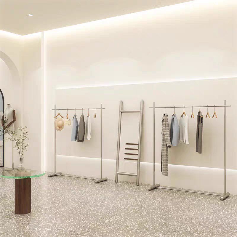 服装店展示架落地式不锈钢挂衣架中岛陈列架侧挂网红女装店货架