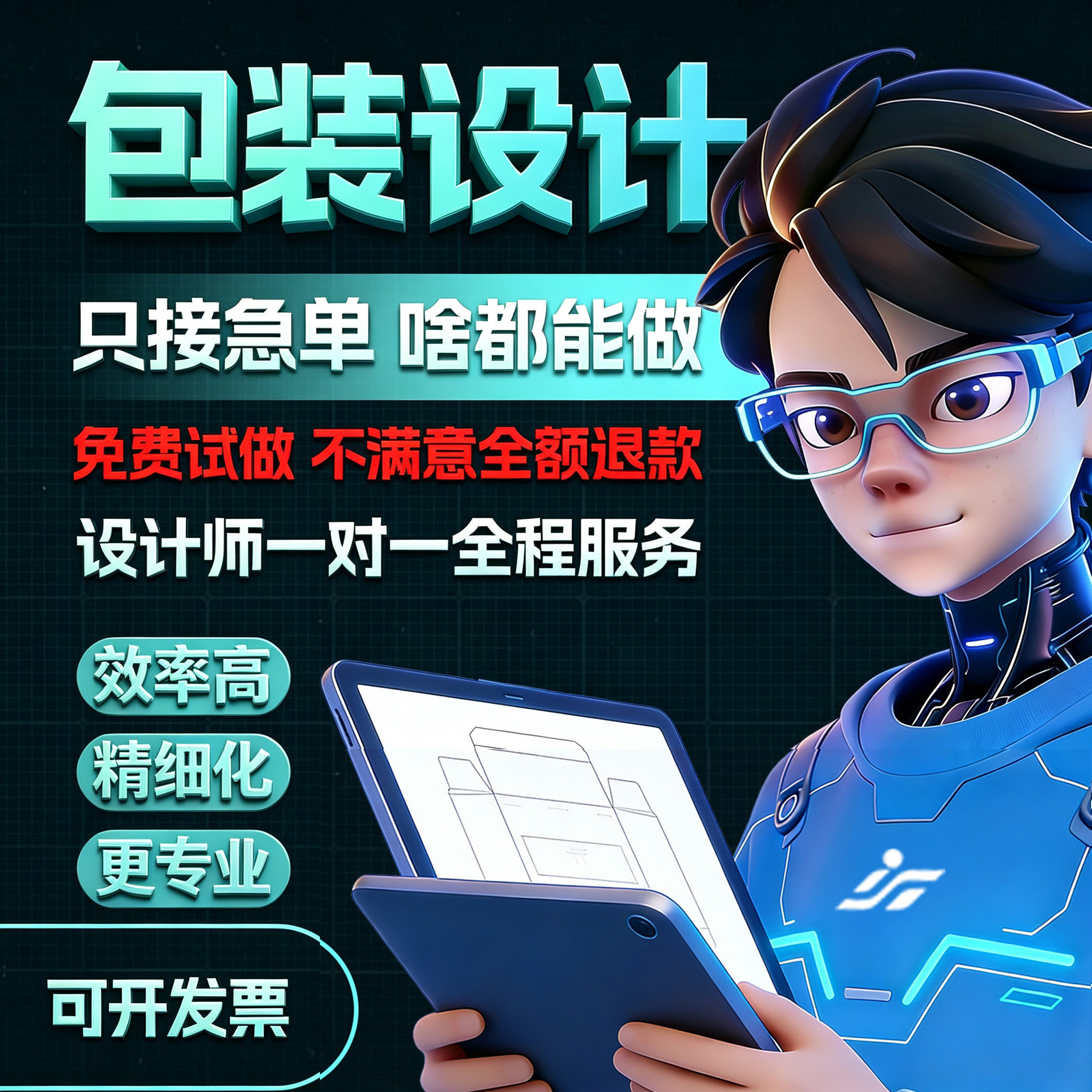 包装设计定制标签彩盒礼盒瓶贴