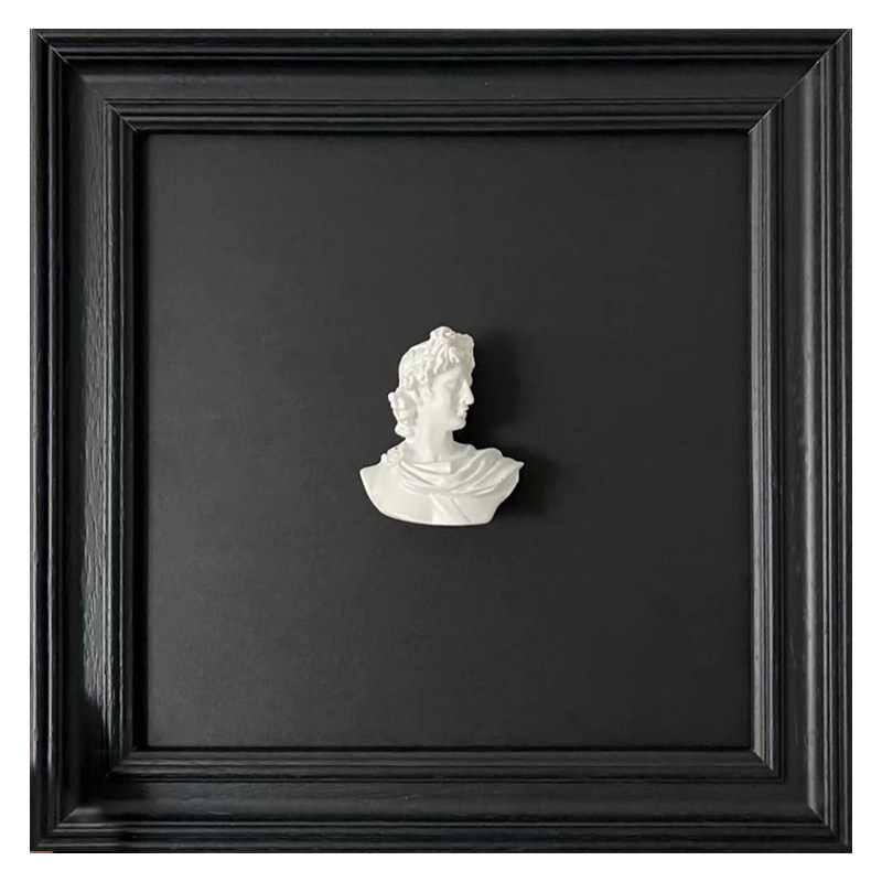 中古风小众个性装饰画高级感客厅饭厅书房挂画立体石膏头像DIY画