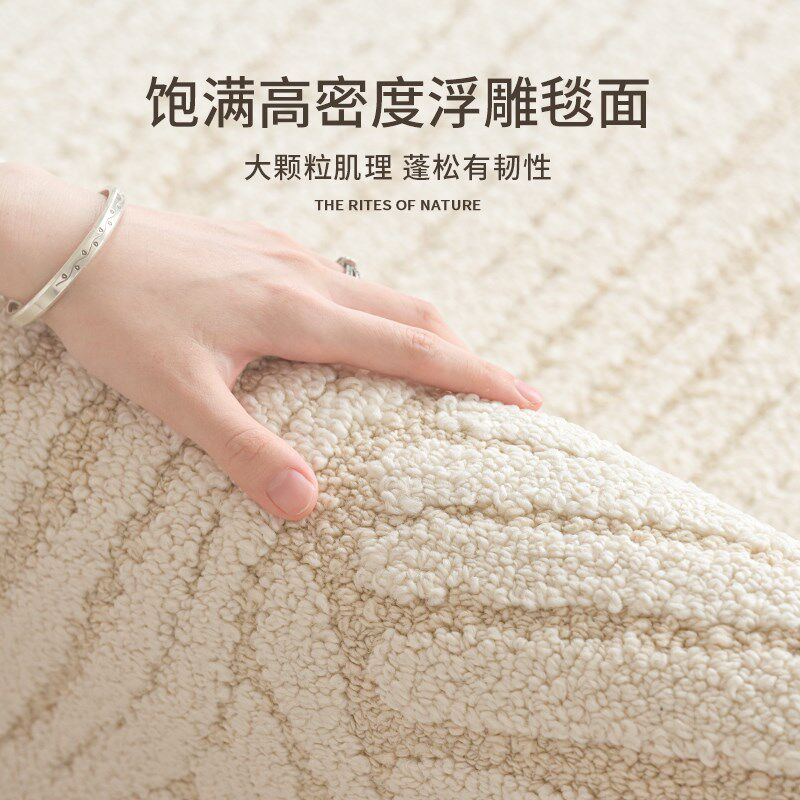 地毯客厅2024年新款卧室硅藻丝厚防水抗污免打理轻奢高级感奶油风