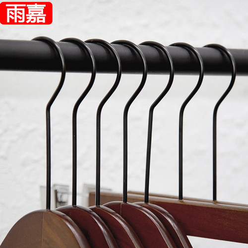 服装店复古实木衣架家用无痕衣挂衣撑子女士女装防滑木质裤架裤夹