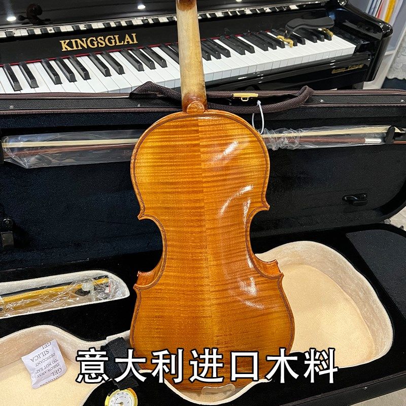 丁塔斯B03实木手工虎纹欧料小提琴演奏表演专业级高档乐器小提琴