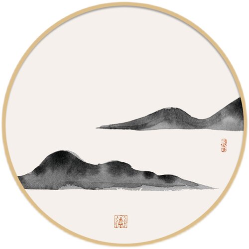 新中式圆形装饰画禅意素雅客厅沙发背景墙玄关挂画养生馆餐厅组合