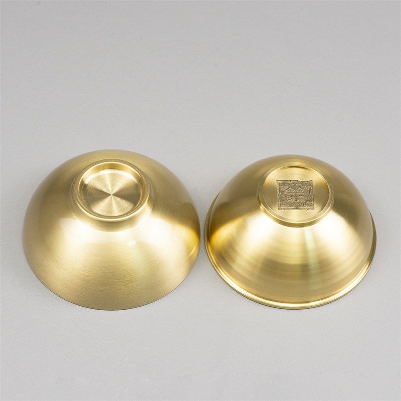 黄铜金饭碗铜碗家用铜摆件铜工艺品金属工艺品室内铜摆设餐具摆件