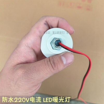 220V暖光带线一体式防水LED灯泡便捷式灯笼专用户外灯泡3W7瓦灯泡