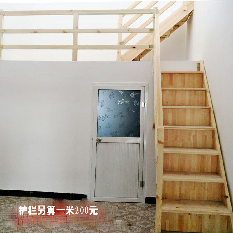 木梯子家用室内加宽木质阁楼楼梯复式踏步登高梯实木简易防腐直梯