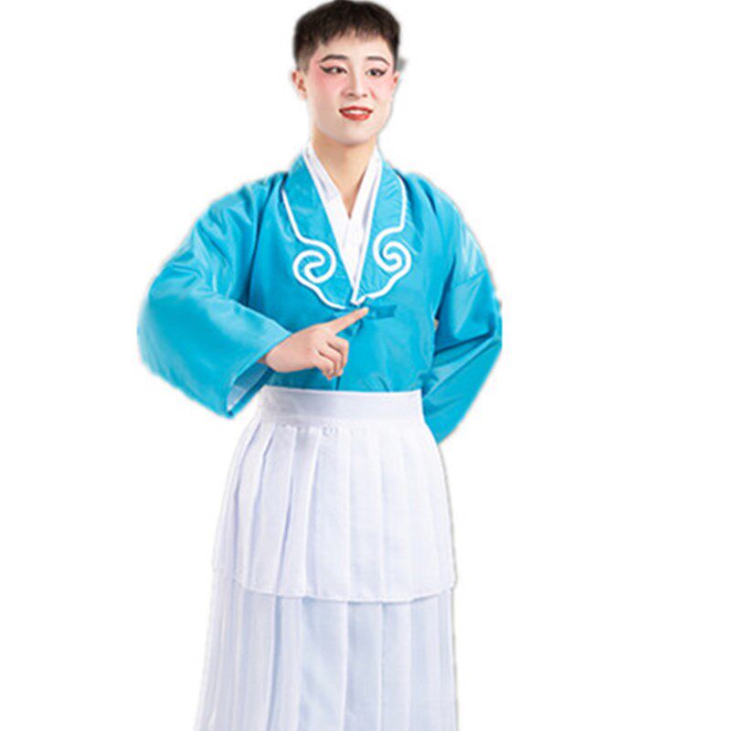 戏曲服装男店小二小苍娃演出服小郎戏服书童武大郎船夫戏剧茶衣裙