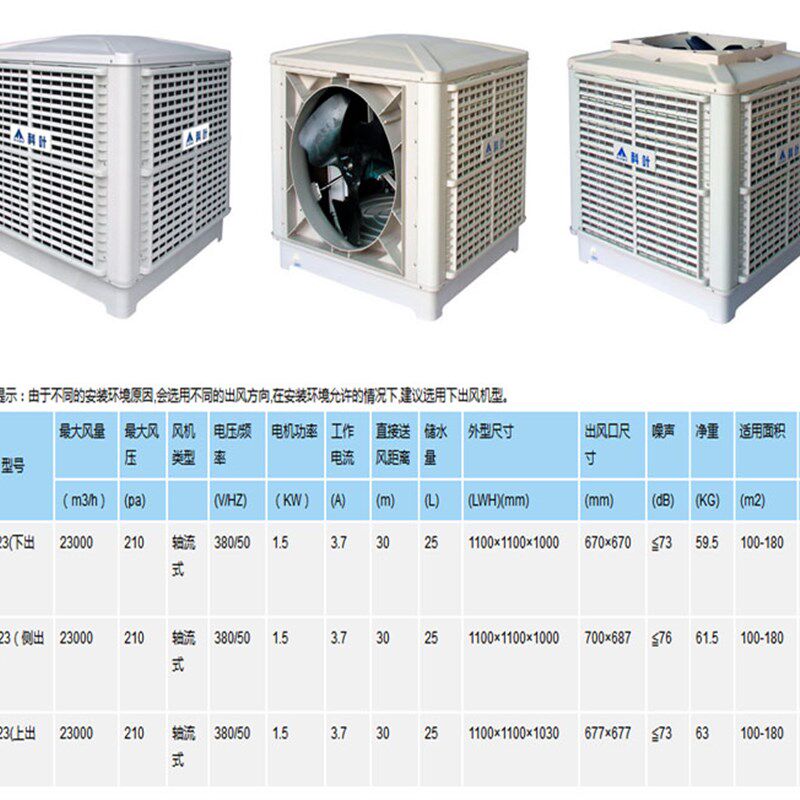 科叶降温送风扇工业厂房车间商用/水冷环保空调配件蒸发式冷风机