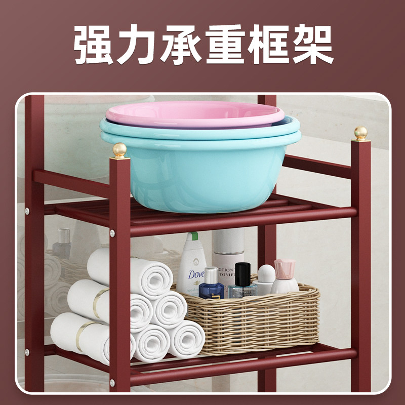 家用盆架洗脸架卫生间收纳落地面盆架子浴室脸盆架收纳多层置物架