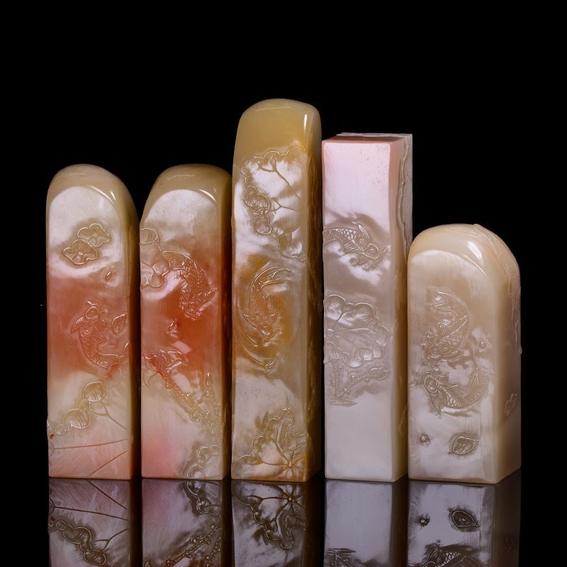 老挝石薄意 手工篆刻书法书画印章石料定制印石收藏礼品2.0-2.5cm
