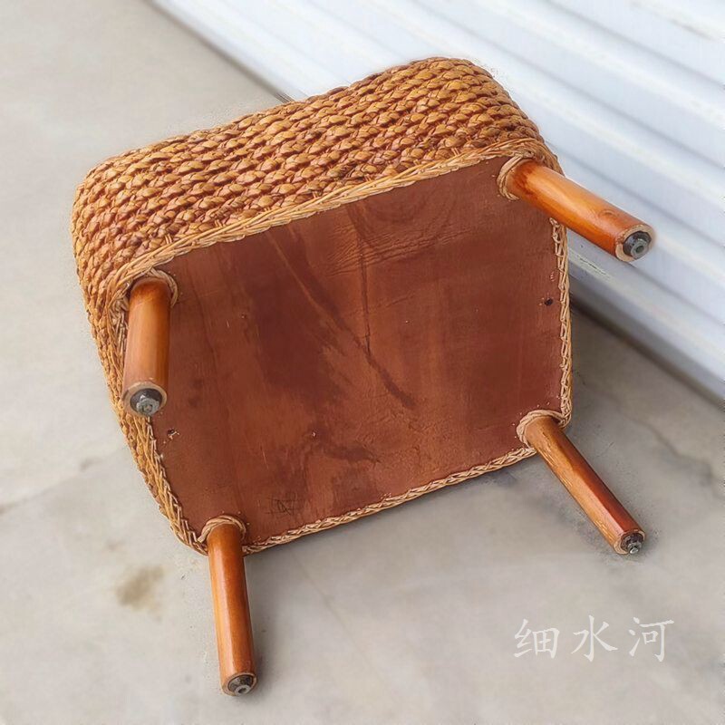 网红藤编方形小藤椅客厅休闲座椅靠背椅藤编小凳子简约型换鞋矮凳