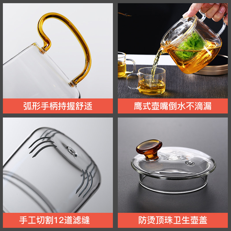 玻璃煮茶壶单壶可加热小号茶水分离办公室单人泡茶神器懒人杯荼具图片