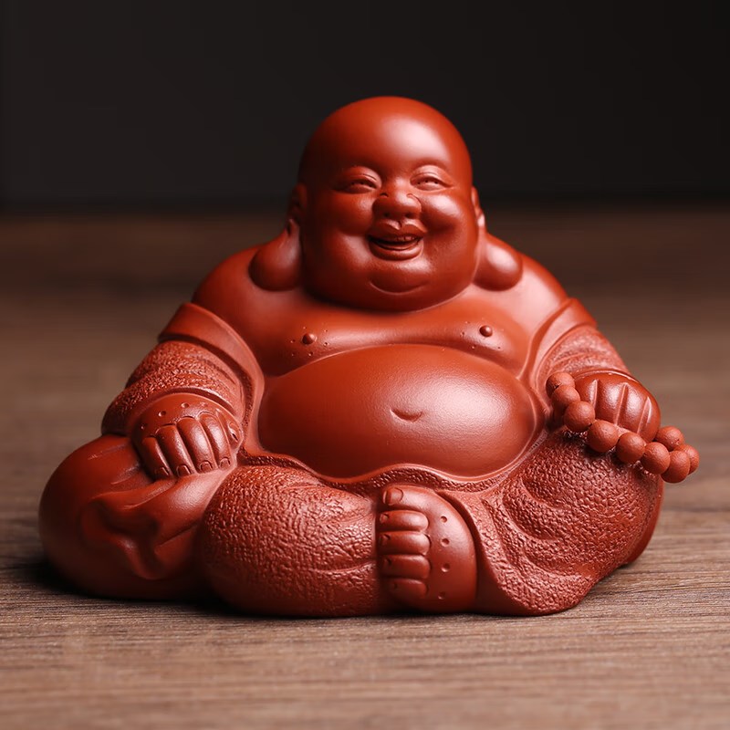 宜兴原矿紫砂茶宠摆件弥勒佛名家王庆生纯全手工禅意茶玩精品可养