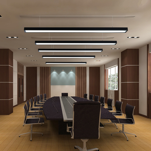 LED办公照明办公室吊灯健身房长条形吊线灯工作室铝方通吊顶灯具