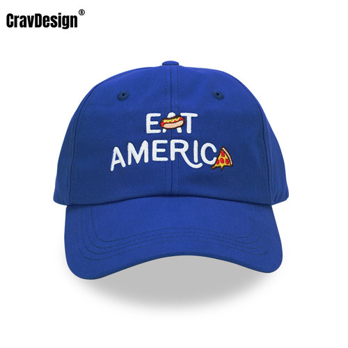 CravDesign 美式食趣系列EAT AMERICA刺绣棒球帽男女休闲鸭舌帽