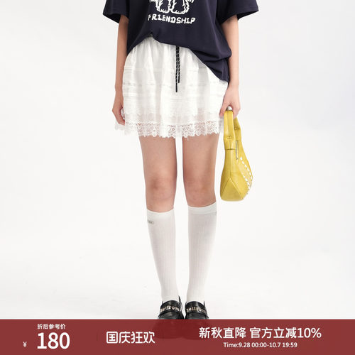 西町村屋双腰头抽绳短裙女