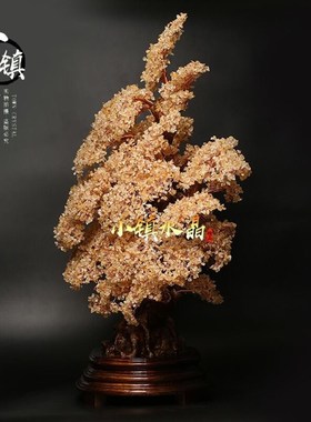 特大黄水晶摇钱树客厅装修展厅豪华装饰品公司开业典礼轻奢摆件