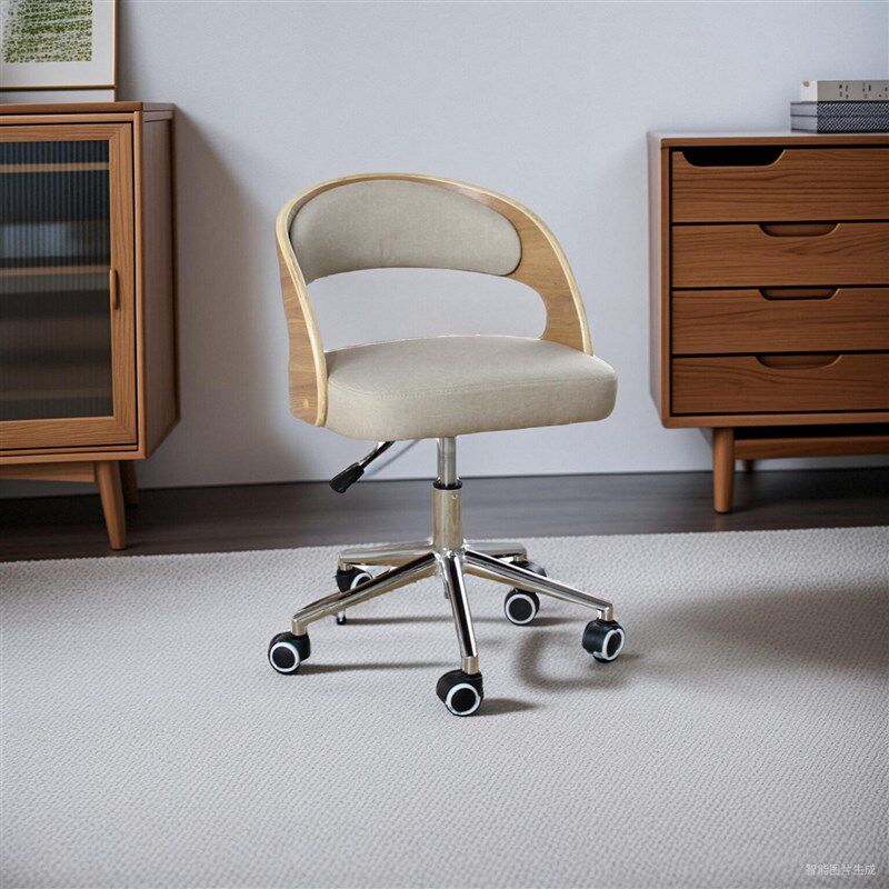 实木升降小转椅书桌椅原木色电脑椅子家用简约学生学习椅小户型椅