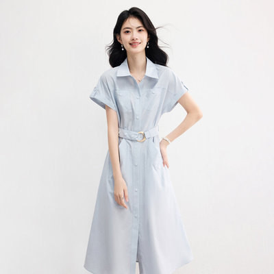 SeRinaBlue夏季收腰女士连衣裙