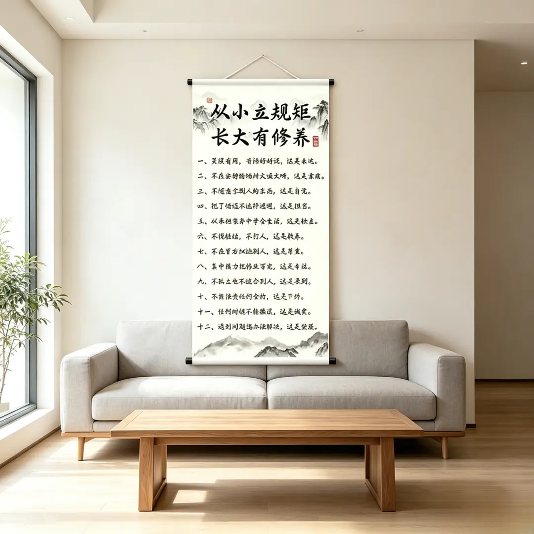 《从小立规矩》挂画新中式育儿卷其它