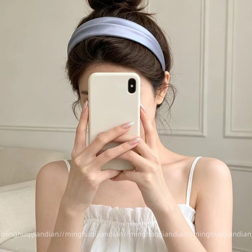 欧若风紫色高颅顶缎面发箍女夏天图片