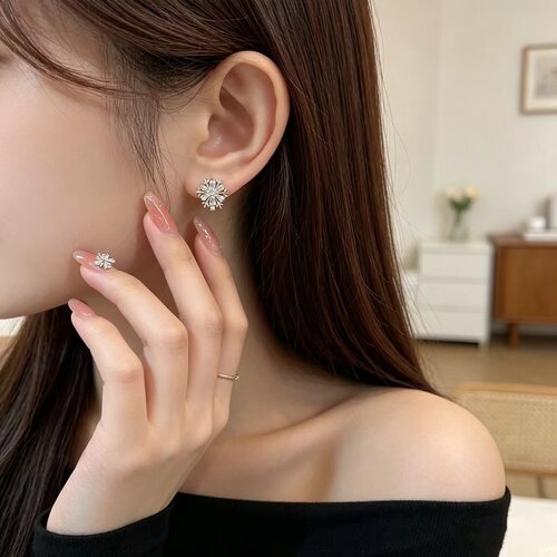 小众雪花耳钉耳扣女高级感小巧