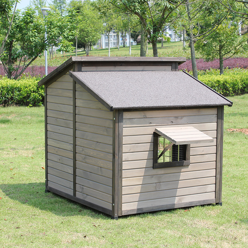 双顶室户外防腐实木狗屋狗窝犬舍防雨金毛狗笼狗房子别墅超大型犬