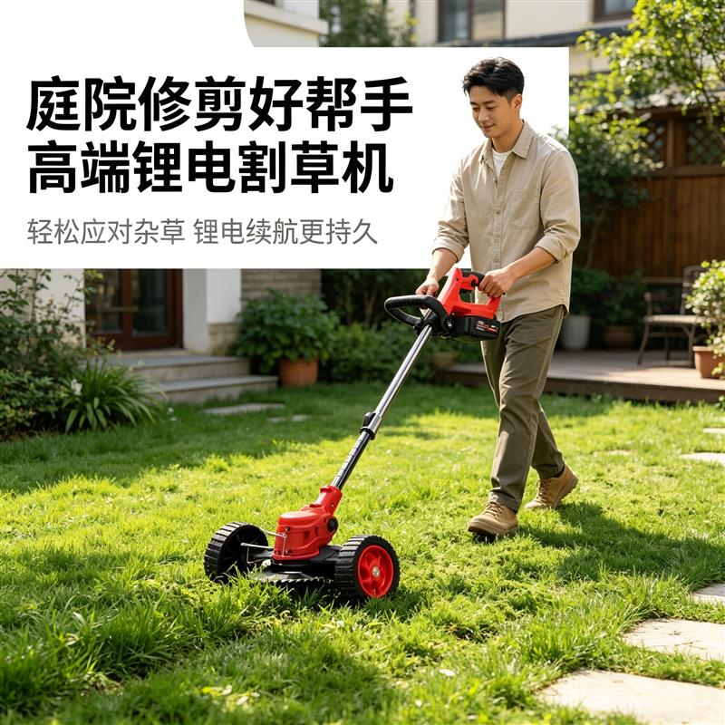 电动割草机进口电机锂电小型家用打锄草充电式手持大功率除草机