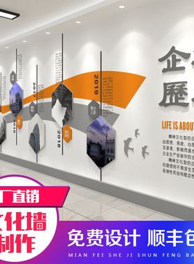 企业文化墙定制励志设计立体公司办公室背景墙壁装饰办公室3d立体