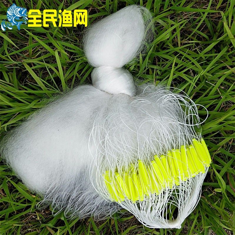 渔网三层鱼网捕鱼粘网丝网抓鱼网鲫鱼大鱼网1指小白条网加重沉网
