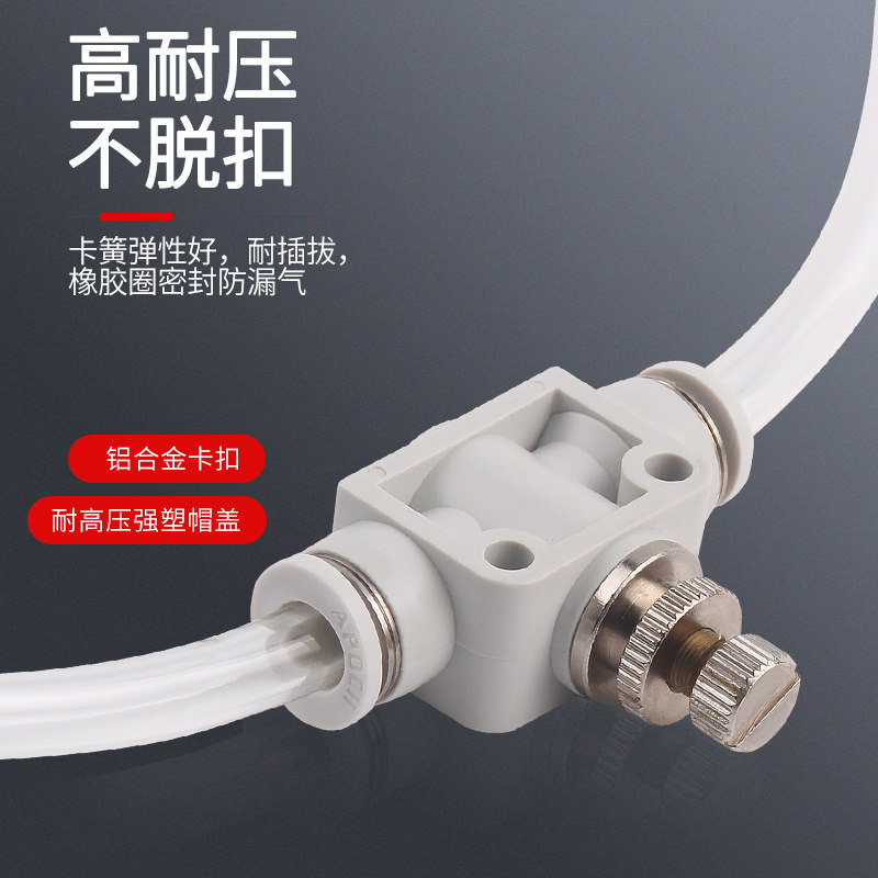 气管调节阀气动阀SA-8/6/4节流阀可调管道快插头手阀HVFF气管开关