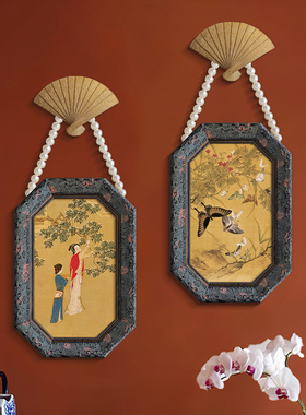《桂蝶春》法式中国风装饰画客厅中式古典挂画书房复古艺术感壁画
