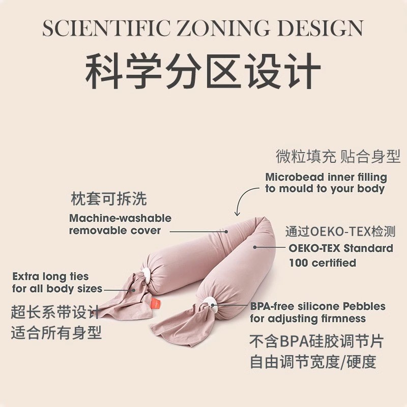 Snoozeshade孕妇枕护腰侧卧睡枕托腹U形枕孕妇睡觉侧卧枕抱枕用品