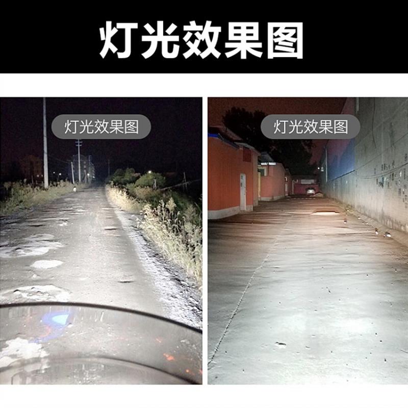 摩托车车灯led前大灯超亮外置射灯强光辅助灯流氓灯12v爆闪铺路灯