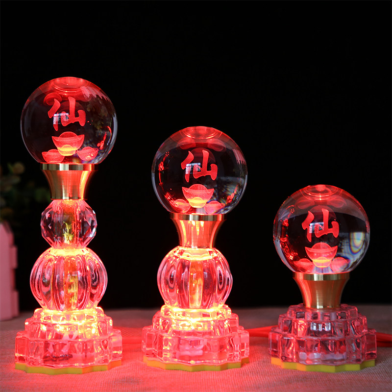 水晶莲花灯佛前供灯神灯LED仙荷花灯/河灯