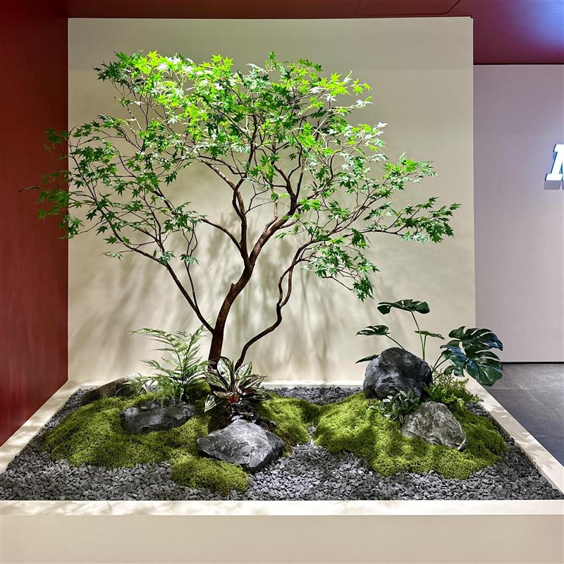 高端定制仿真马醉木植物墙海岛春花松树青枫仿真绿植室内装饰田园
