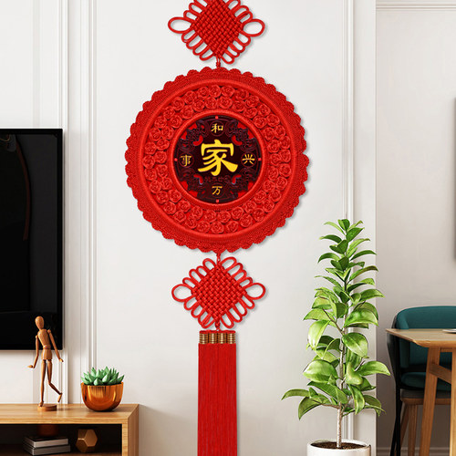 新款中国结挂件客厅大号桃木福字挂饰吉祥挂件乔迁送礼过年喜庆小
