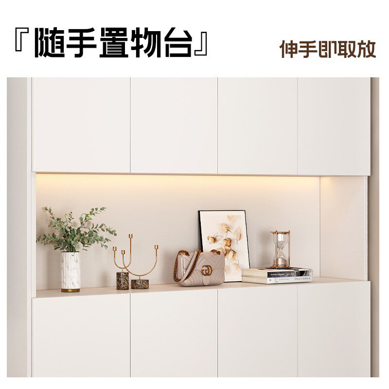 实木鞋柜家用门口大容量收纳柜鞋架鞋凳一体靠墙储物柜屏风玄关柜