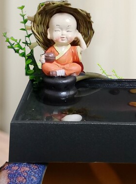 创意陶瓷鱼缸过滤养鱼大水缸造景流水器简约摆件假山鱼池水池配件