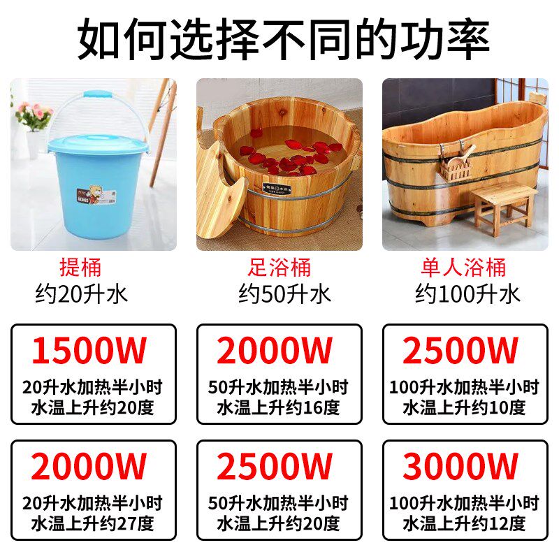 大功率热得快浴桶加热棒足桶加热器烧水棒家用洗澡热的快安全泡澡